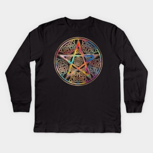 Glowing Pentagram Ornament Kids Long Sleeve T-Shirt